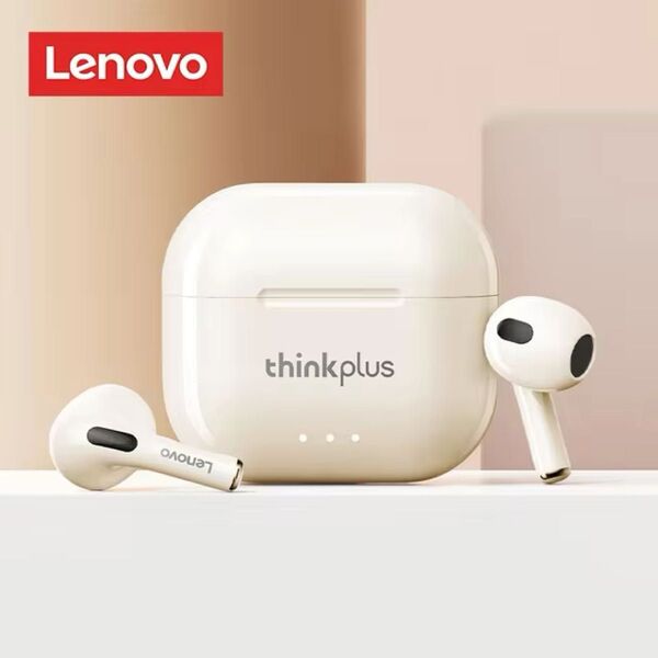 リーズナブル/Lenovo/thinkplus (LP40 Ⅱ)ワイヤレスイヤホン/BluetoothV5.3/HD通話/ベージュ