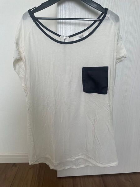 AZUL by moussy アズールバイマウジー Tシャツ カットソー 半袖 ホワイト トップス 半袖カットソー
