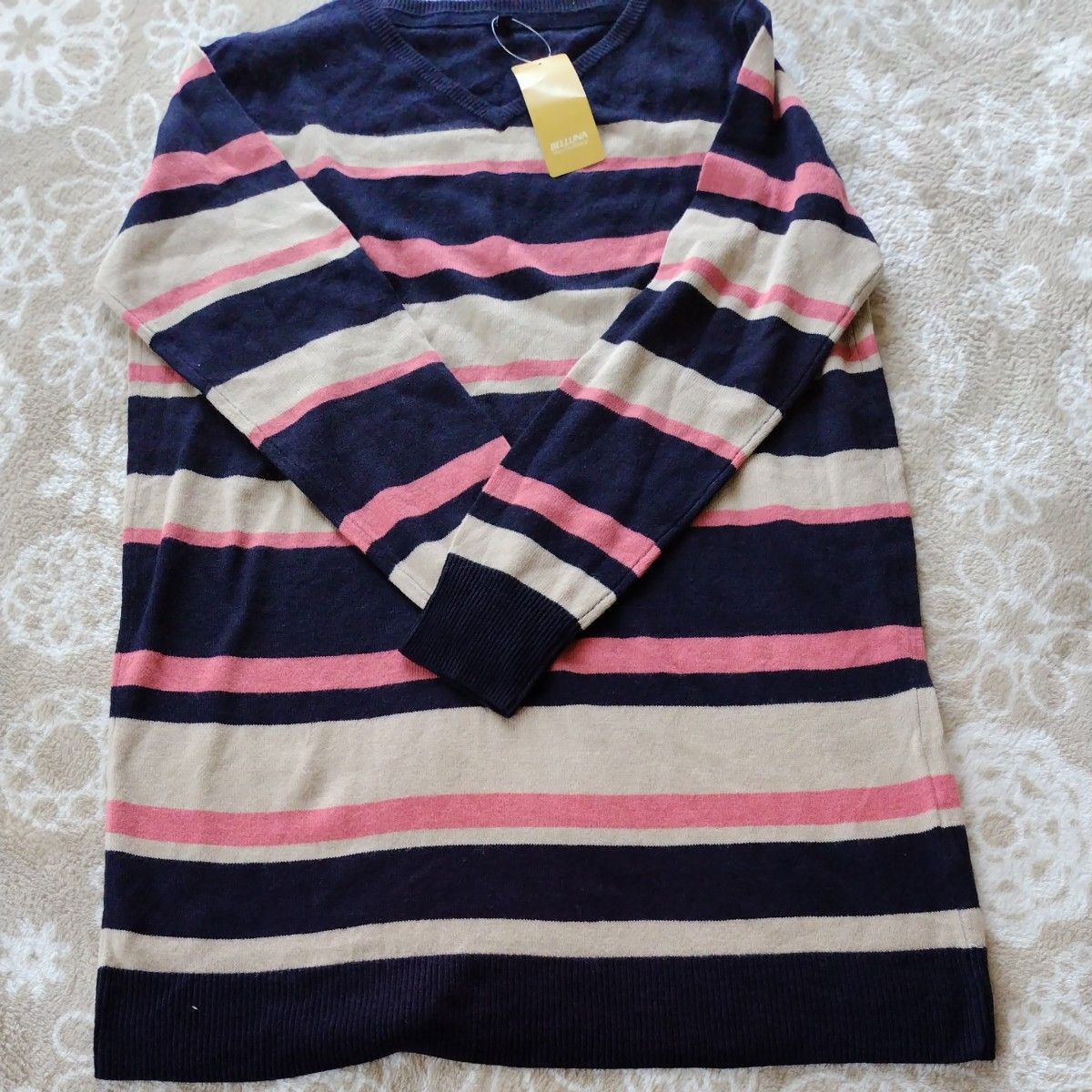 BELLUNA ボーダー柄ニット ピンク×ネイビー 新品未使用