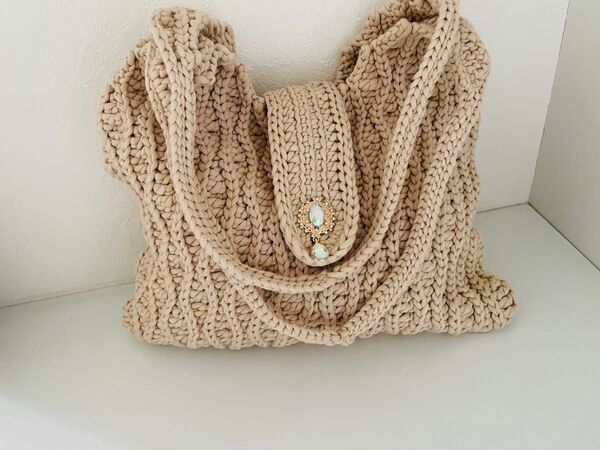 トートバッグ アイボリー ハンドメイド