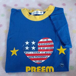 prt--mate Tシャツ 140cm ブルー ハート ロゴ