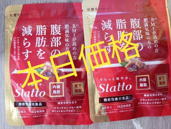腹部の脂肪を減らす機能性表示食品 ダイエットサポート サプリメント60粒入りを2個です