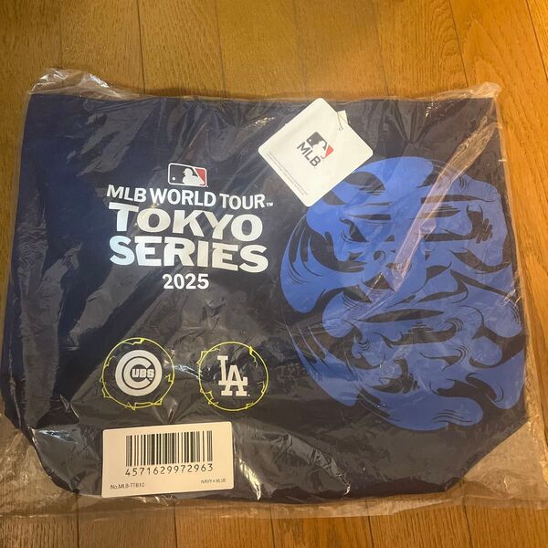 MLB 東京シリーズ 開幕戦 ドジャース カブス トートバッグ ネイビー×ブルー