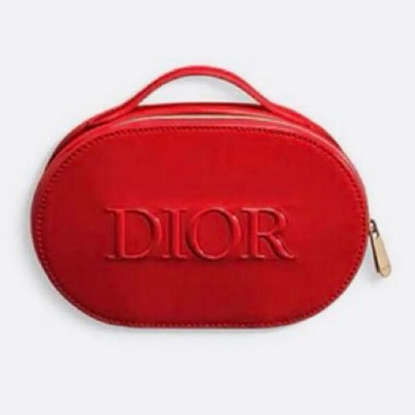 ディオール 最新ノベルティ エナメル バニティポーチ dior 赤 レッド
