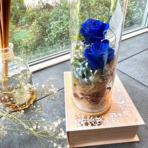 プリザーブドフラワーボトルフラワー(青薔薇)