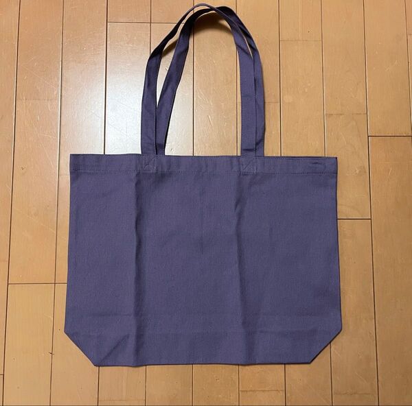 トートバッグ A4サイズ 紫 パープル 横型 帆布 キャンバス 無地 シンプル 通勤 通学 肩掛け エコバッグ サブバッグ