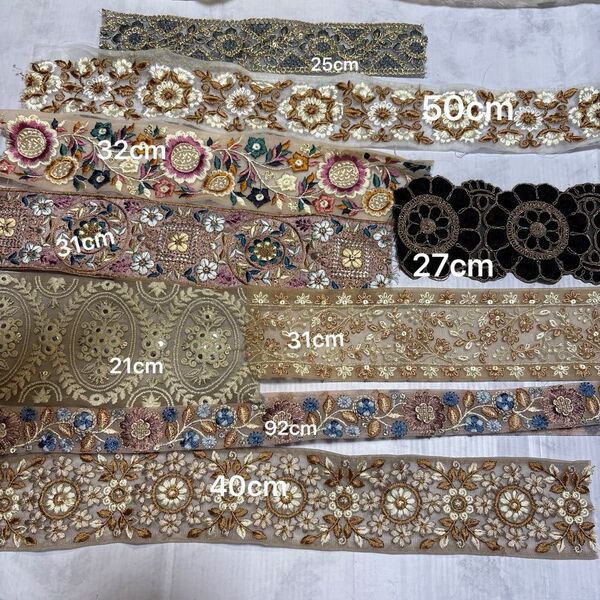 インド刺繍リボンまとめハギレ特価まとめ割あり同梱歓迎 ハンドメイド