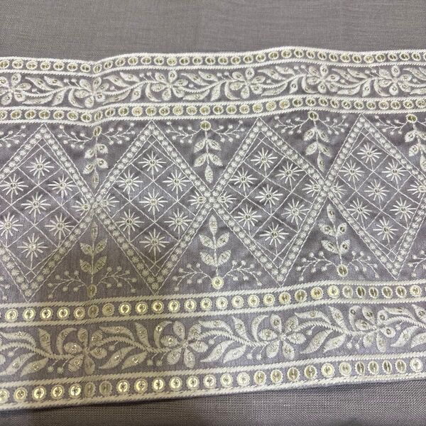 106インド刺繍リボンレア極太50cm 1mまとめ割あり同梱歓迎和装襟帯着物ハンドメイド