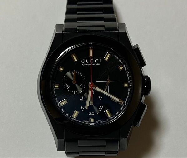 稼働品 GUCCI グッチ 腕時計 115.2 パンテオン メンズ ブラック