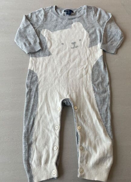 baby GAP ベビー ロンパース カバーオール 長袖 12-18 m 80 くまちゃん