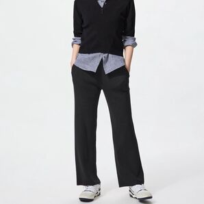 UNIQLO ユニクロ ウォッシャブルニットリブパンツ 黒 ブラック XL