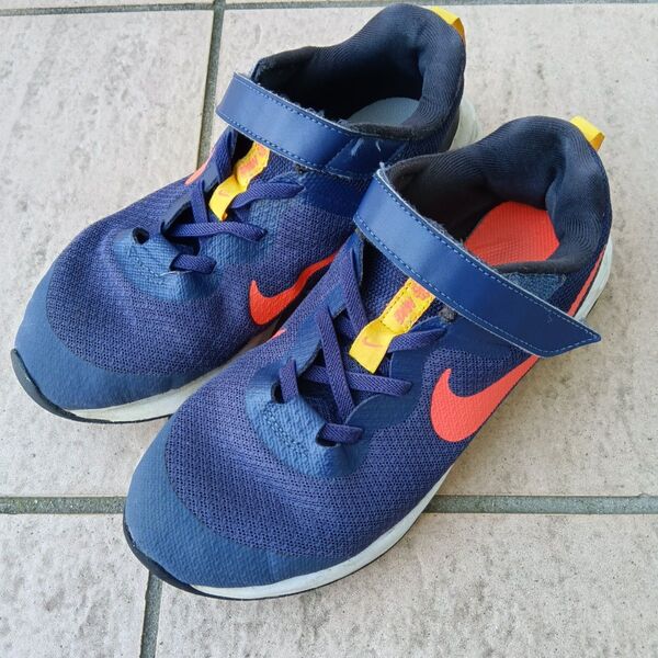 NIKE キッズ スニーカー マジックテープ ネイビー 22cm