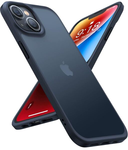 TORRAS iPhone 15 用 ケース 耐衝撃 半透明 黄変防止 滑り止め Guardian Series ブラック