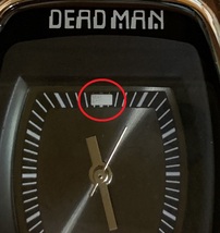 【訳あり商品】DEAD MAN 型押しレザーベルトウォッチ　メンズ腕時計_画像6