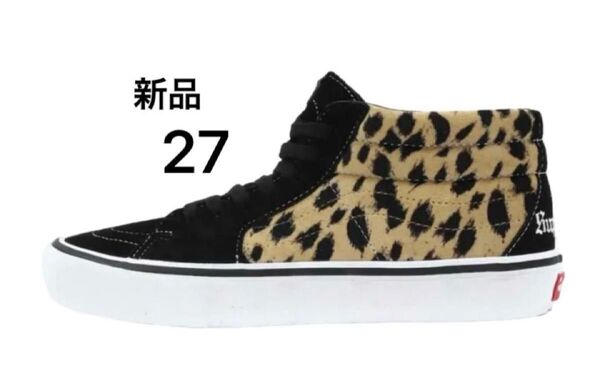Supreme × Vans Sk8 Mid Velvet Leopard Black 27
