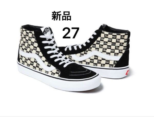Supreme × Vans Sk8-Hi "Black Checker Logo"