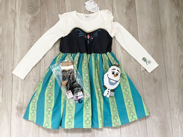 ディズニー Littc リトシー RELA アナ ワンピース 長袖 ソックス オラフ なりきり 仮装 アナ雪 しまむら 靴下 シー