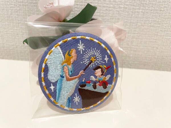 Disney Characters 刺繍缶バッジ 缶バッジ 刺繍 ディズニー ピノキオ プリンセス キーホルダー ワッペン ランド