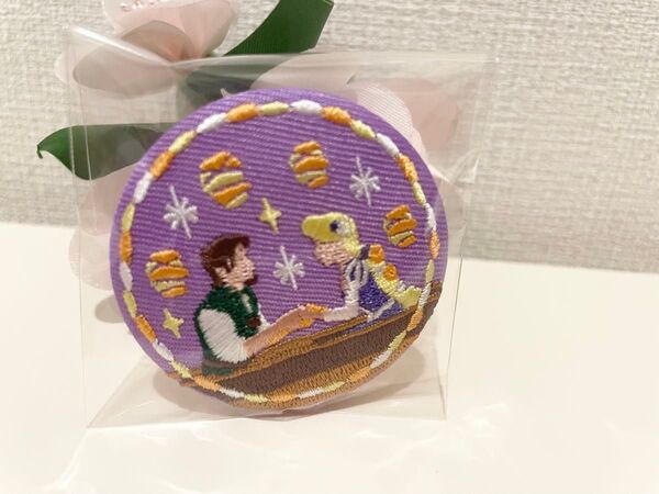 Disney Characters 刺繍缶バッジ 缶バッジ 刺繍 ディズニー ラプンツェル プリンセス 刺繍 キーホルダー