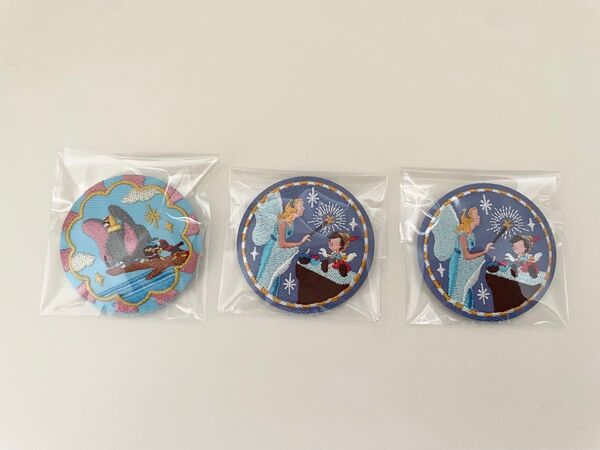 Disney Characters 刺繍缶バッジ 缶バッジ 刺繍 ディズニー ピノキオ プリンセス キーホルダー ワッペン ダンボ