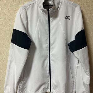 【未使用】ミズノMizuno ジッパー付きジャケット 黒・白 ナイロンジャケット ウィンドブレーカー XL