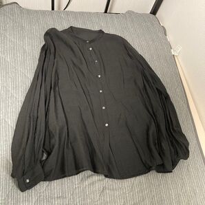 バンドカラーシャツ ブラウス ゆったりシルエット ブラック アントマリーズ AUNT MARIE’S