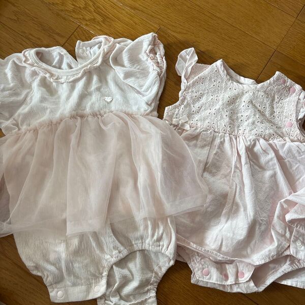 ベビー服 ロンパース 肌着 女の子 ピンク 2枚セット