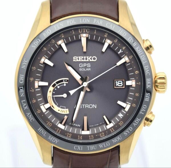 *極美品*セイコー SEIKO アストロン ASTRON SBXB096 腕時計 ソーラー メンズ 男性 革ベルト