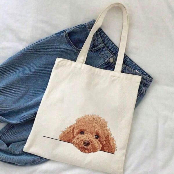新品【トートバッグ】バッグ【トイプードル】犬グッズ うちの子グッズ 散歩 エコバッグ ハンドバッグ ギフト うちの子 犬用品