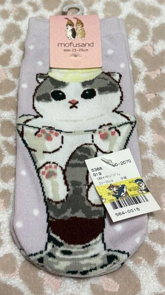 レディース 新品 未使用 モフサンド 靴下 パフェmofusand ぢゅの ネコ 猫 23~25cm