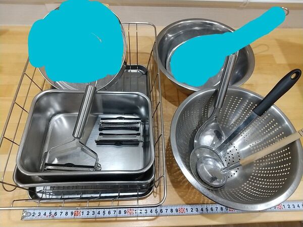 キッチン ステンレス ボウル スライサー バット ザル