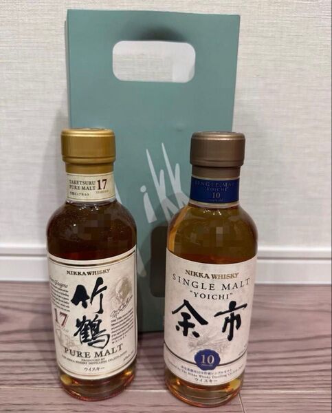 NIKKA 余市180ml&竹鶴17年180ml 2本飲み比べセット★紙袋付き