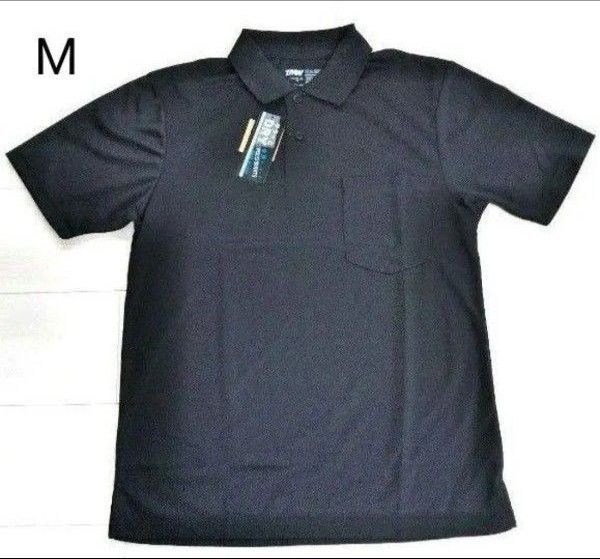 未使用 新品 TMW WORK DRY 吸汗速乾 軽量 快適ストレッチ 半袖 ポロシャツ 黒 紳士 メンズ M