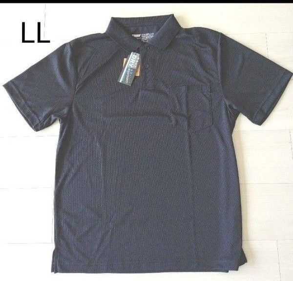 未使用 新品 TMW サラッとDRY 吸汗速乾 軽量 快適ストレッチ 半袖 ポロシャツ 黒 紳士 メンズ LL