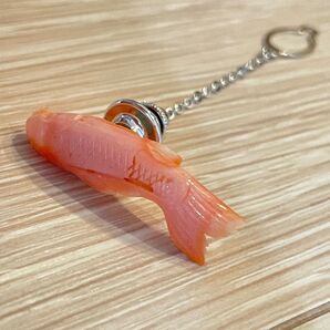 【アンティーク 綺麗】魚 桃色珊瑚 タイピン
