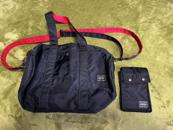 PORTER/ILS コラボ ポーターエルファイン ロールボストン モバイルポーチ 2点セット PORTER 吉田カバン