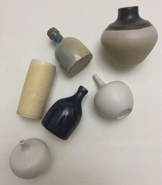 花瓶 一輪挿し 陶器 6点まとめ売り 陶器市 作家モノ