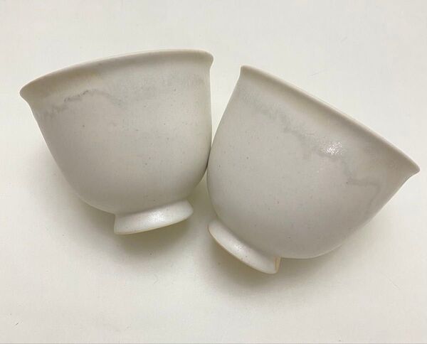 お茶碗 2個セット 白 作家モノ 陶器市 陶芸