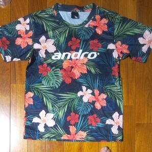 andro 卓球Tシャツ ハイビスカス柄
