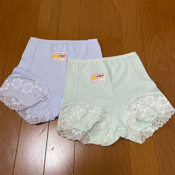 女性用ショーツ 2枚セット Mサイズ レース付き 水色 ミントグリーン