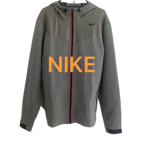 【訳あり】NIKE 薄手ジャケット ジップアップパーカー グレー L