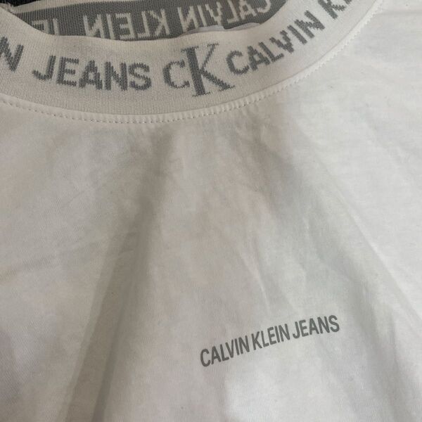 CALVIN KLEIN JEANS Tシャツ ホワイト ロゴ L