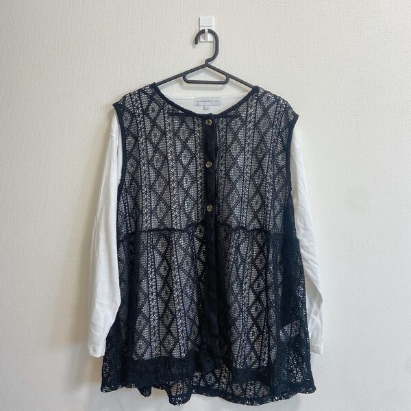 しまむら season reson ベスト Tシャツ ジレ 黒 ノースリーブ