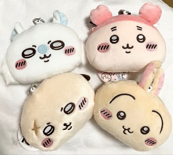 【新品タグ付】ちいかわ ぬいぐるみパスケースポーチ② 全4種 コンプリートセット