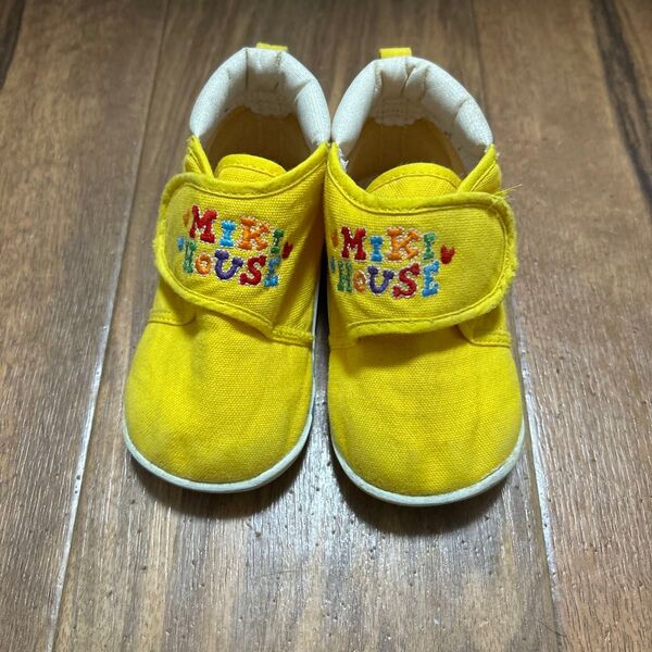 Miki House 黄色 ベビーシューズ 13.5cm