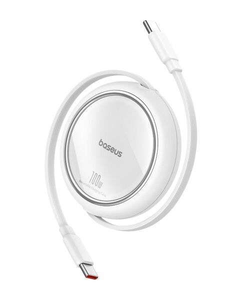 Baseus 100W 巻取り式 USB-Type-C 急速充電 ケーブル 1m