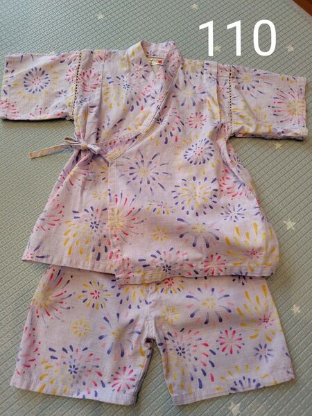 甚平 子ども用 110サイズ 花火柄 女の子