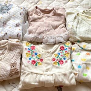 ベビー服セット 6点 花柄刺繍 動物柄