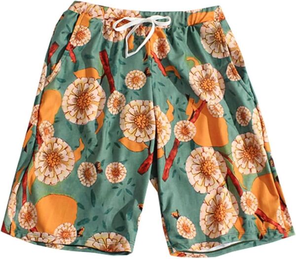 【美品】メンズ 水着 Lサイズ 花柄 オシャレ 海水浴 旅行 ハーフパンツ