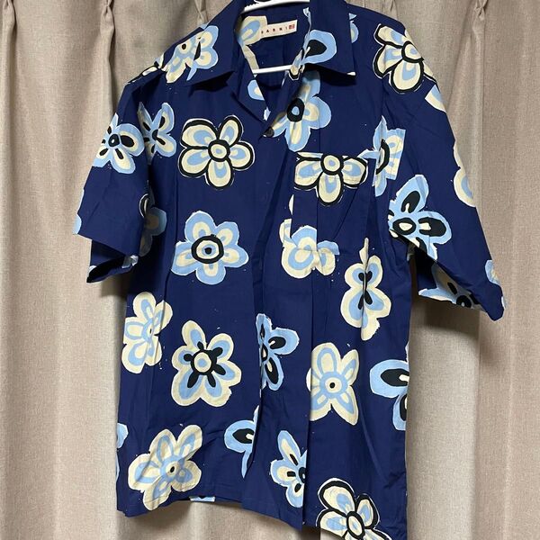 Sサイズ MARNI マルニ UNIQLO ユニクロ アロハシャツ ブルー 古着